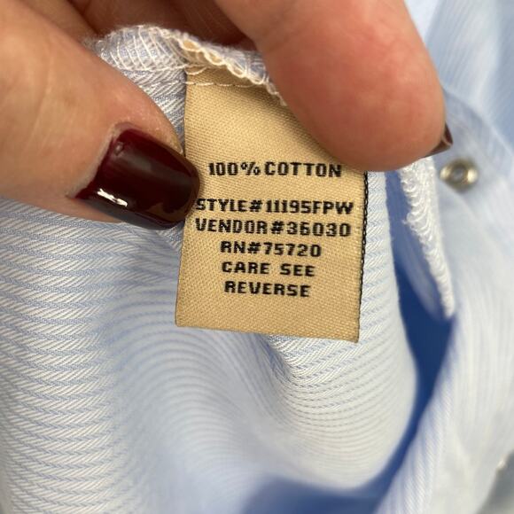 BKE Buckle Men's Athletic Fit Shirt Western Cotton Pearl Snap Blue Stripe XXL - Picture 9 of 10